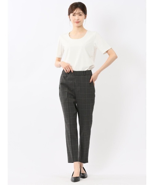 m.f.editorial（エムエフエディトリアル）の「【マシンウォッシャブル】m.f.エディトリアル レディース シルケットポンチ クルーネック ストレッチ半袖Tシャツ（Tシャツ/カットソー・レディース・グレー系その他2/ネイビー/ホワイト/ダークウッド・LARGE/MEDIUM）」の20枚目の写真