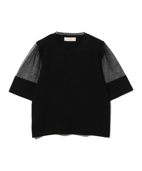 B:MING by BEAMS(ビーミングバイビームス)の「半袖 ニット Tシャツ(ニット/セーター・レディース・オフホワイト/ブルー/ブラック・ONE SIZE)」の3枚目の写真