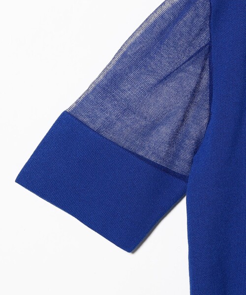 B:MING by BEAMS(ビーミングバイビームス)の「半袖 ニット Tシャツ(ニット/セーター・レディース・オフホワイト/ブルー/ブラック・ONE SIZE)」の6枚目の写真