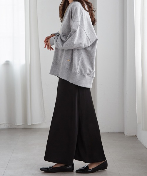 RANAN（ラナン）の「フロントハーフジップスウェット（スウェット・レディース・アイボリー/グレー/ピンク/チャコール・M/L/LL）」の5枚目の写真