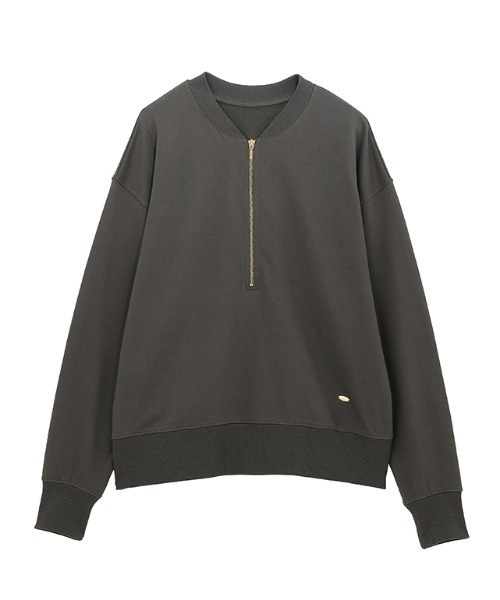 RANAN（ラナン）の「フロントハーフジップスウェット（スウェット・レディース・アイボリー/グレー/ピンク/チャコール・M/L/LL）」の16枚目の写真