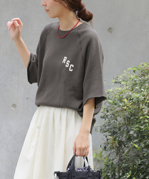 JOURNAL STANDARD relume（ジャーナルスタンダード　レリューム）の「度甘ハーフスリーブスウェット（スウェット・レディース・ボルドー/ブラック系その他/チャコールグレー・FREE）」の2枚目の写真