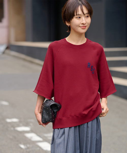 JOURNAL STANDARD relume（ジャーナルスタンダード　レリューム）の「度甘ハーフスリーブスウェット（スウェット・レディース・ボルドー/ブラック系その他/チャコールグレー・FREE）」の3枚目の写真