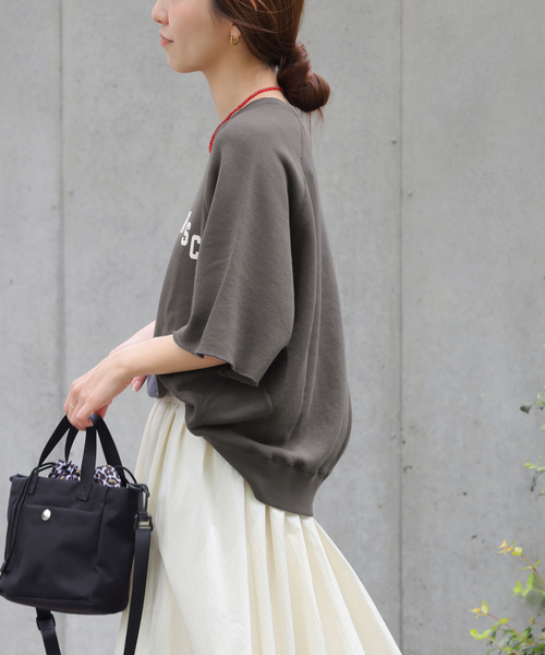 JOURNAL STANDARD relume（ジャーナルスタンダード　レリューム）の「度甘ハーフスリーブスウェット（スウェット・レディース・ボルドー/ブラック系その他/チャコールグレー・FREE）」の10枚目の写真
