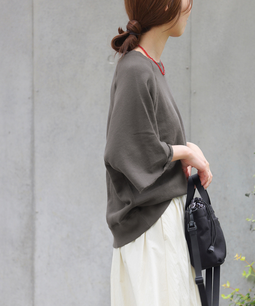 JOURNAL STANDARD relume（ジャーナルスタンダード　レリューム）の「度甘ハーフスリーブスウェット（スウェット・レディース・ボルドー/ブラック系その他/チャコールグレー・FREE）」の11枚目の写真