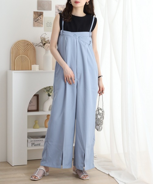 セール】リネンタッチ2WAYオールインワン（つなぎ/オールインワン