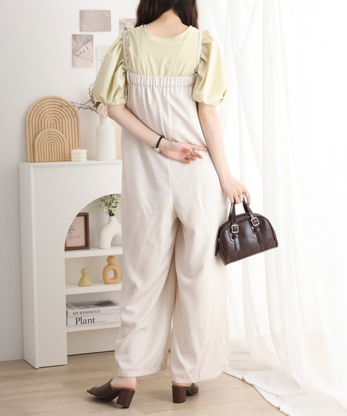 セール】リネンタッチ2WAYオールインワン（つなぎ/オールインワン