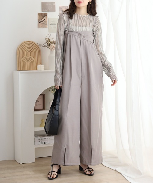 セール】リネンタッチ2WAYオールインワン（つなぎ/オールインワン