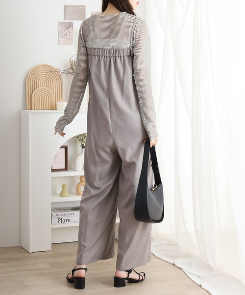 セール】リネンタッチ2WAYオールインワン（つなぎ/オールインワン