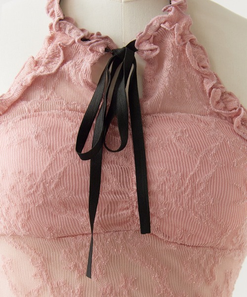 ROOPTOKYO(ループトウキョウ)の「Floral Lace Halter Neck/花柄レース ホルターネック(キャミソール・レディース・ピンク/アイボリー/ブラック/ホワイト・FREE)」の17枚目の写真