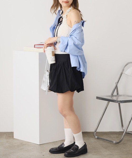 ROOPTOKYO(ループトウキョウ)の「Floral Lace Halter Neck/花柄レース ホルターネック(キャミソール・レディース・ピンク/アイボリー/ブラック/ホワイト・FREE)」の9枚目の写真