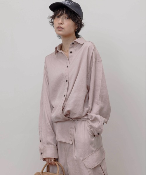 Eimee Law(エイミーロウ)の「バイオ加工シャツ(シャツ/ブラウス・レディース・ピンク/オリーブ/スミクロ・FREE)」の13枚目の写真