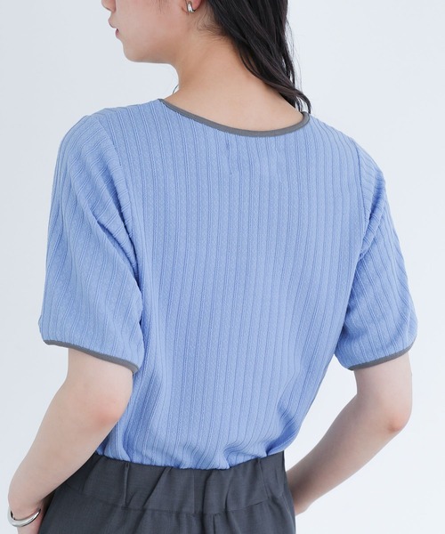 somari imagination（ソマリ イマジネーション）の「パイピングリボンカットソー（Tシャツ/カットソー・レディース・ブルー/ブラック・2/1）」の5枚目の写真