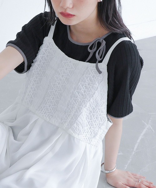 somari imagination（ソマリ イマジネーション）の「パイピングリボンカットソー（Tシャツ/カットソー・レディース・ブルー/ブラック・2/1）」の16枚目の写真