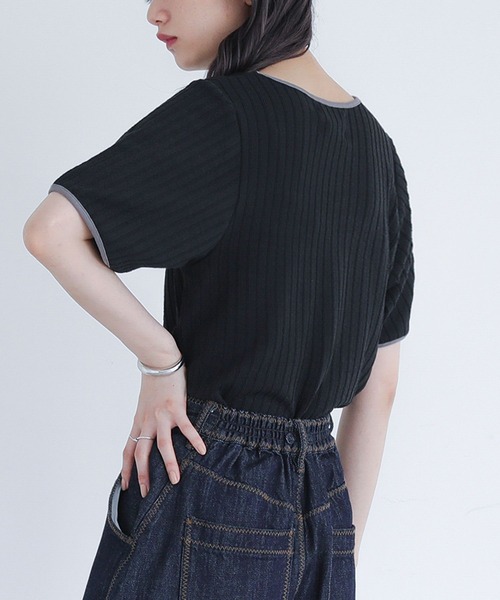 somari imagination（ソマリ イマジネーション）の「パイピングリボンカットソー（Tシャツ/カットソー・レディース・ブルー/ブラック・2/1）」の13枚目の写真