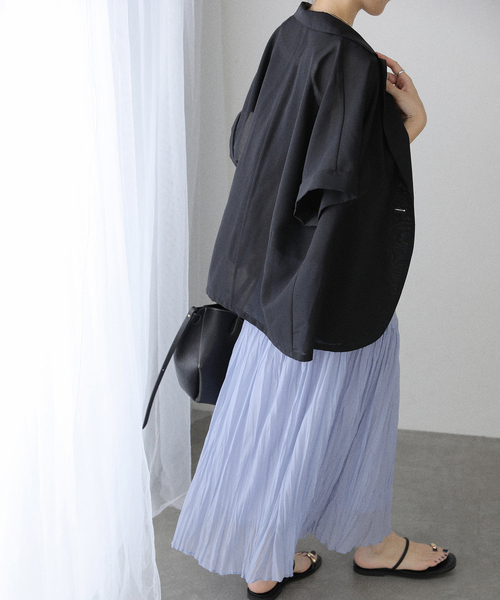 La TOTALITE（ラトータリテ）の「【洗える】シフォンニットワッシャースカート（スカート・レディース・ブラック/ブルー/ブラウン・FREE）」の14枚目の写真