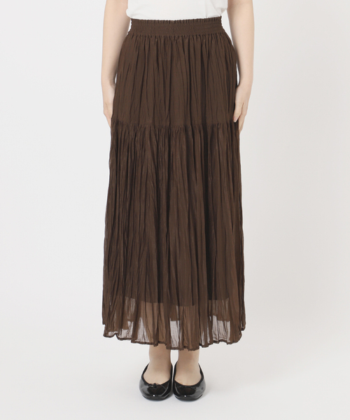 La TOTALITE（ラトータリテ）の「【洗える】シフォンニットワッシャースカート（スカート・レディース・ブラック/ブルー/ブラウン・FREE）」の18枚目の写真