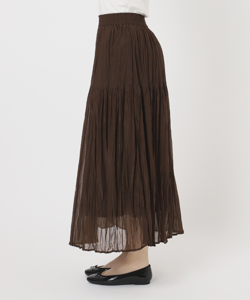 La TOTALITE（ラトータリテ）の「【洗える】シフォンニットワッシャースカート（スカート・レディース・ブラック/ブルー/ブラウン・FREE）」の19枚目の写真