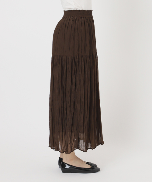 La TOTALITE（ラトータリテ）の「【洗える】シフォンニットワッシャースカート（スカート・レディース・ブラック/ブルー/ブラウン・FREE）」の21枚目の写真