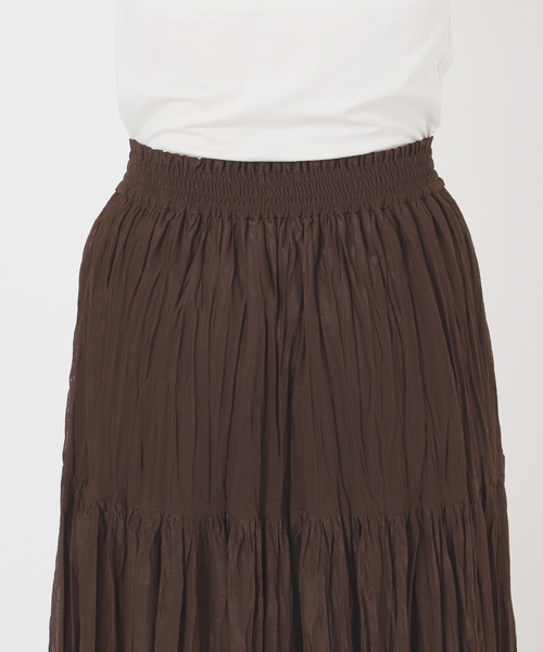 La TOTALITE（ラトータリテ）の「【洗える】シフォンニットワッシャースカート（スカート・レディース・ブラック/ブルー/ブラウン・FREE）」の22枚目の写真