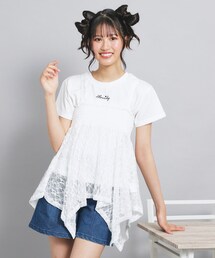 【4点セット】ビスチェとTシャツ セール】インせず決まる ビスチェ風Tシャツ（Tシャツ/カットソー