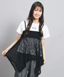 【4点セット】ビスチェとTシャツ ビスチェセット tシャツ レースtシャツ」に該当するファッション