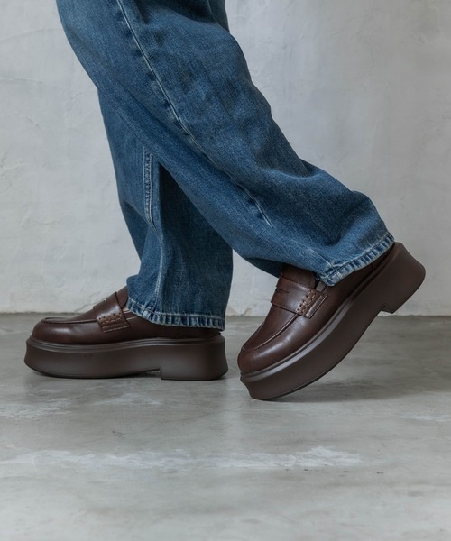 EVOL（イーボル）の「【晴雨兼用・軽量】プラットフォームコインローファー IZ5788（レインシューズ・レディース・ブラウン/ブラック/アイボリー・S/M/L/LL）」の11枚目の写真