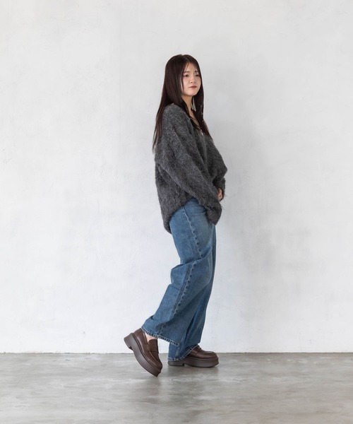 EVOL（イーボル）の「【晴雨兼用・軽量】プラットフォームコインローファー IZ5788（レインシューズ・レディース・ブラウン/ブラック/アイボリー・S/M/L/LL）」の12枚目の写真