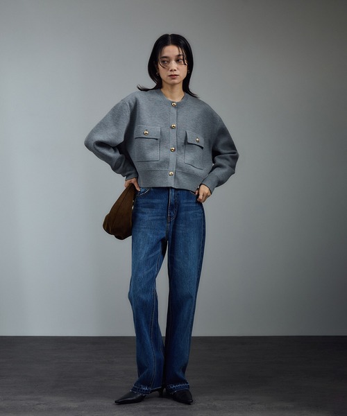 SALON adam et rope'（サロン アダム エ ロペ）の「リアルスウェードクリテミニバッグ（ハンドバッグ・レディース・ライトグレー/ブラウン・FREE）」の5枚目の写真