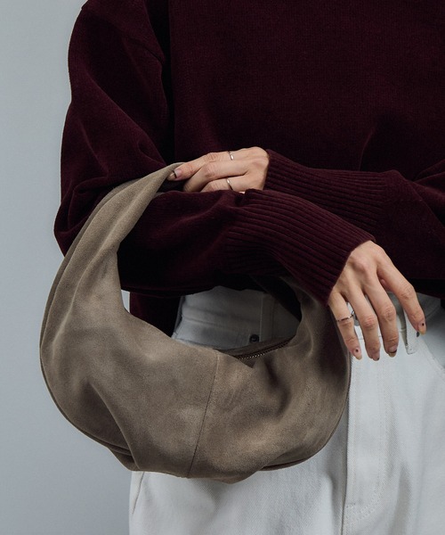 SALON adam et rope'（サロン アダム エ ロペ）の「リアルスウェードクリテミニバッグ（ハンドバッグ・レディース・ライトグレー/ブラウン・FREE）」の3枚目の写真