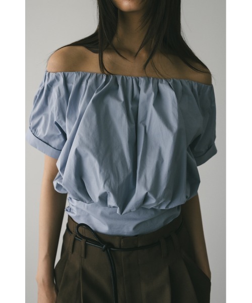STYLEMIXER（スタイルミキサー）の「ショルダーギャザートップ（シャツ/ブラウス・レディース・サックスブルー/ブラック/ホワイト・SMALL/MEDIUM）」の3枚目の写真