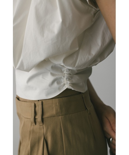 STYLEMIXER（スタイルミキサー）の「ショルダーギャザートップ（シャツ/ブラウス・レディース・サックスブルー/ブラック/ホワイト・SMALL/MEDIUM）」の10枚目の写真