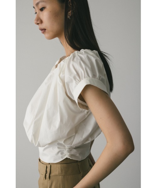 STYLEMIXER（スタイルミキサー）の「ショルダーギャザートップ（シャツ/ブラウス・レディース・サックスブルー/ブラック/ホワイト・SMALL/MEDIUM）」の9枚目の写真