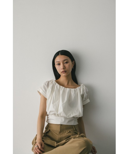 STYLEMIXER（スタイルミキサー）の「ショルダーギャザートップ（シャツ/ブラウス・レディース・サックスブルー/ブラック/ホワイト・SMALL/MEDIUM）」の4枚目の写真