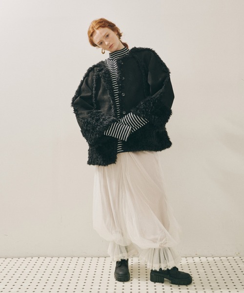 裾レースチュールバルーンパンツ（その他パンツ）｜J1U by LA BELLE