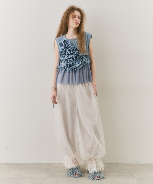 J1U by LA BELLE ETUDE 裾レースチュールバルーンパンツ 裾レースチュールバルーンパンツ（その他パンツ）｜J1U by LA BELLE