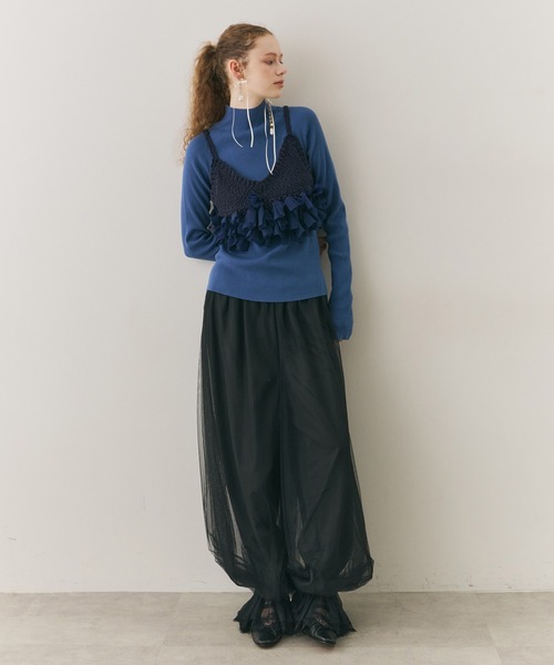 裾レースチュールバルーンパンツ（その他パンツ）｜J1U by LA BELLE