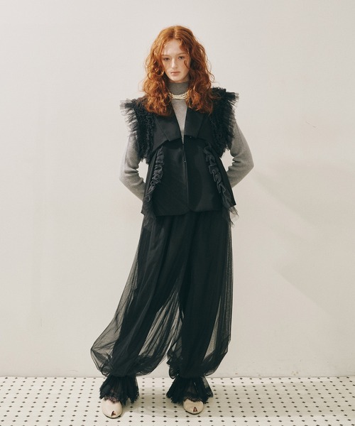 裾レースチュールバルーンパンツ（その他パンツ）｜J1U by LA BELLE