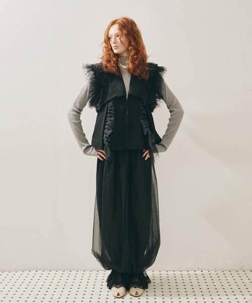 裾レースチュールバルーンパンツ（その他パンツ）｜J1U by LA BELLE