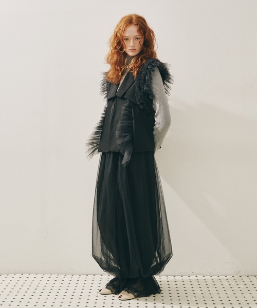 裾レースチュールバルーンパンツ（その他パンツ）｜J1U by LA BELLE