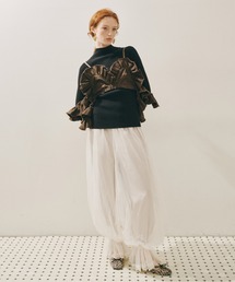 J1U by LA BELLE ETUDE（ジユウバイラベルエチュード）の「裾レースチュールバルーンパンツ（その他パンツ）」