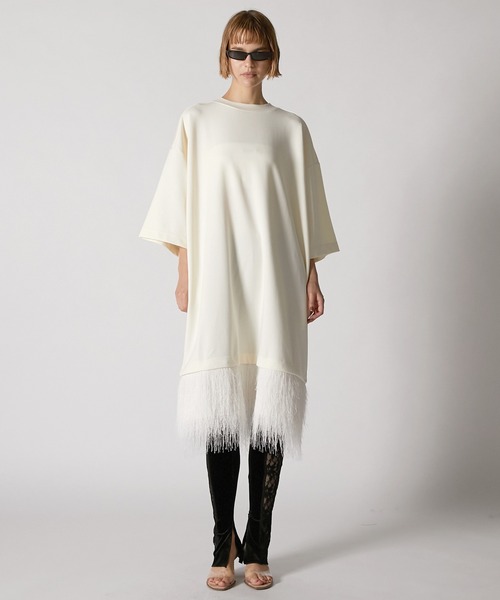 PRANK PROJECT（プランクプロジェクト）の「シャギーヘムオーバーTEE / Shaggy Hem Over Tee（Tシャツ/カットソー・レディース・ホワイト/ブラック/グレー・FREE）」の4枚目の写真