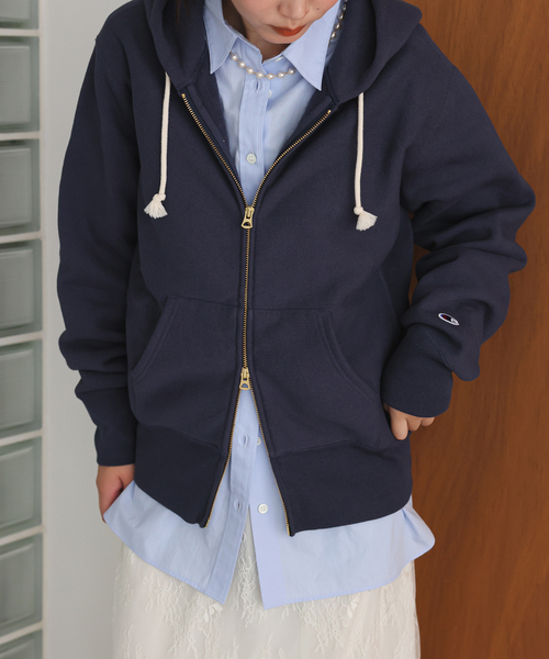 Champion/チャンピオンSLOBE別注ダブルジップパーカー　黒 追加》Champion/チャンピオン SLOBE別注 ダブルジップパーカー