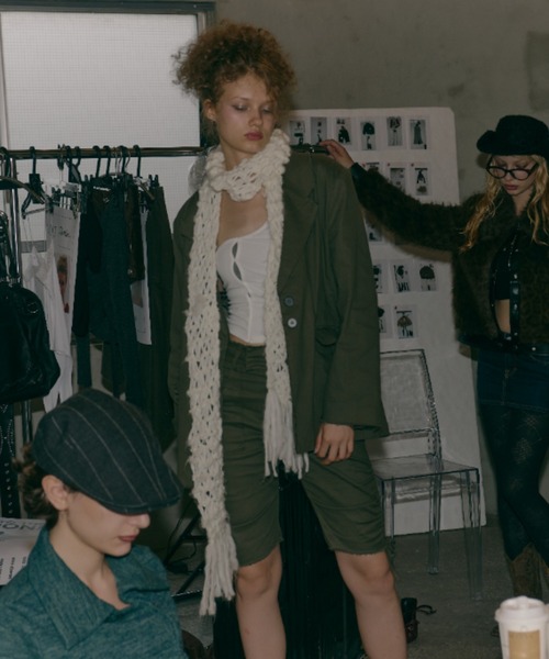 SHAGGIE（シャギー）の「【セットアップ】カットオフミリタリーオーバージャケット（テーラードジャケット・レディース・カーキ/ブラック/グレー・FREE）」の19枚目の写真