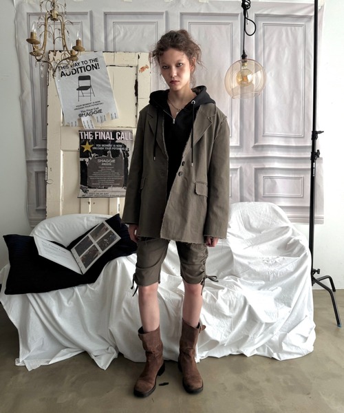 セール】【セットアップ】カットオフミリタリーオーバージャケット