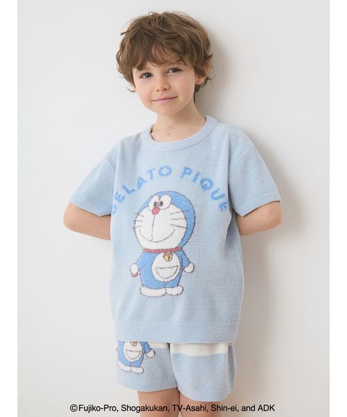 gelato pique（ジェラートピケ）の「【ドラえもん】【キッズ】ジャガードプルオーバー&ショートパンツセット（ルームウェア/パジャマ・キッズ・ブルー/ピンク・90/100/110/120）」の17枚目の写真