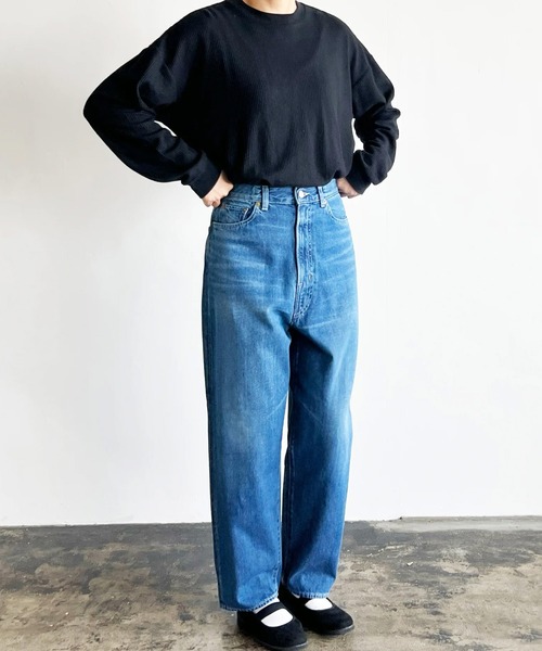 HARVESTY(ハーベスティ)の「HARVESTY / ハーベスティー BIG CLASSICAL DENIM PANTS (A22509) ビッグクラシカルデニム ユーズドブルー(デニムパンツ・レディース・その他・0/2/1)」の1枚目の写真