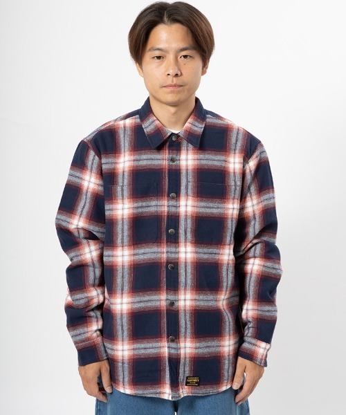 430（フォーサーティ）の「ms6213-L-S FLEECE LINER CHECK SHIRT フリースライナーシャツ(25-144)（シャツ/ブラウス・メンズ・ブルー/グリーン/ネイビー/ブラック・1/0/3/2）」の20枚目の写真