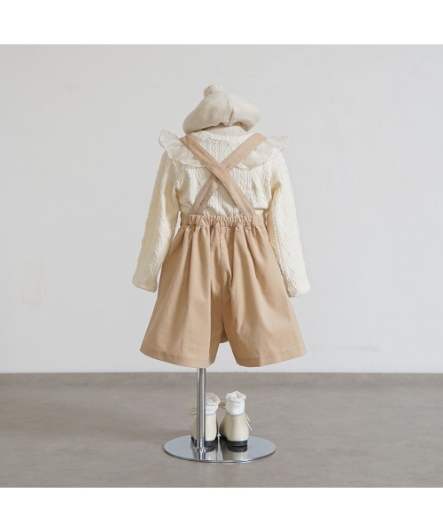 10mois(ディモワ)の「【10mois(ディモワ)】DOTフリルサスペンダーキュロットパンツ 80-90・90-100cm(その他パンツ・キッズ・ベージュ/ネイビー・80-90cm/90-100cm)」の10枚目の写真