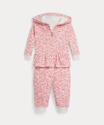 POLO RALPH LAUREN CHILDRENSWEAR（ポロ ラルフ ローレン チルドレンズウェア）の「フローラル ベロア フルジップ フーディ & パンツ セット（その他ベビーウェア）」